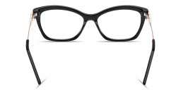 Shop Guess Rectangle Eyeglasses in Black online.