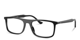 Shop Ray-Ban Optics Unisex Rectangle Eyeglasses in Black online.