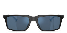 Armani Exchange Logo Print Rectangle Sunglasses in Black – Product Photo 1