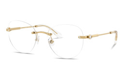 Swarovski Crystal-Embellished Rimless Panthos Eyeglasses in Gold – Product Photo 2