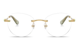 Swarovski Crystal-Embellished Rimless Panthos Eyeglasses in Polished Gold – Product Photo 1