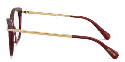 Shop Swarovski Crystal-Embellished Square Eyeglasses in Burgundy online.