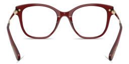 Shop Swarovski Crystal-Embellished Square Eyeglasses in Burgundy online.