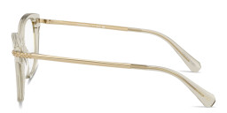 Shop Swarovski Crystal-Embellished Square Eyeglasses in Transparent Beige online.