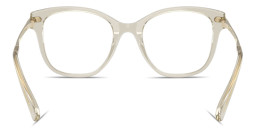 Shop Swarovski Crystal-Embellished Square Eyeglasses in Transparent Beige online.