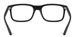 Shop Armani Exchange Logo Print Rectangle Eyeglasses in Black online.