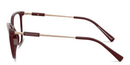 Shop Armani Exchange Logo Lettering Cat-Eye Eyeglasses in Bordeaux online.
