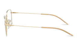 Shop Armani Exchange A|X Engraved Logo Square Eyeglasses in Gold online.