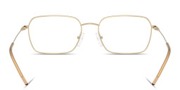 Shop Armani Exchange A|X Engraved Logo Square Eyeglasses in Gold online.