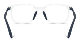 Shop Emporio Armani Eagle Logo Kids Pillow Eyeglasses in Crystal online.