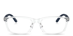 Shop Emporio Armani Eagle Logo Kids Rectangle Eyeglasses in Crystal online.