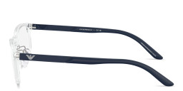 Shop Emporio Armani Eagle Logo Kids Rectangle Eyeglasses in Crystal online.