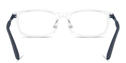 Shop Emporio Armani Eagle Logo Kids Rectangle Eyeglasses in Crystal online.