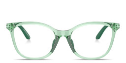 Emporio Armani Eagle Logo Kids Butterfly Eyeglasses in Transparent Green – Product Photo 1