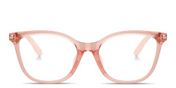 Emporio Armani Eagle Logo Kids Butterfly Eyeglasses in Transparent Pink – Product Photo 2