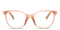 Emporio Armani Eagle Logo Kids Butterfly Eyeglasses in Transparent Beige – Product Photo 1