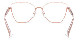 Shop Michael Kors Nikki Beach Irregular Eyeglasses in Rose Gold online.