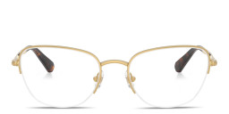 Swarovski Crystal-Embellished Half-Rim Cat-Eye Eyeglasses in Gold – Product Photo 1