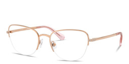 Swarovski Crystal-Embellished Half-Rim Cat-Eye Eyeglasses in Rose Gold – Product Photo 2
