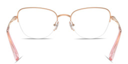 Shop Swarovski Crystal-Embellished Half-Rim Cat-Eye Eyeglasses in Rose Gold online.