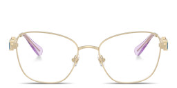 Shop Swarovski Crystal Irregular Eyeglasses in Gold online.