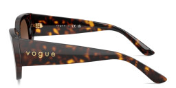 Shop Vogue Eyewear Logo Lettering Irregular Sunglasses in Dark Havana online.