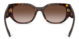 Shop Vogue Eyewear Logo Lettering Irregular Sunglasses in Dark Havana online.