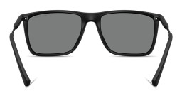 Shop Armani Exchange A|X Logo Square Sunglasses in Matte Black online.