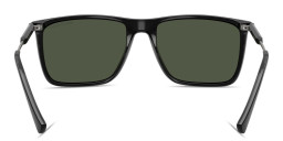 Shop Armani Exchange A|X Logo Square Sunglasses in Black online.