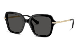 Shop Swarovski Crystal Irregular Sunglasses in Black online.
