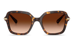 Shop Swarovski Crystal Irregular Sunglasses in Havana/Gradient Brown online.