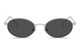Shop Swarovski Crystal Oval Sunglasses in Silver/Dark Grey online.