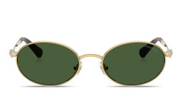 Shop Swarovski Crystal Oval Sunglasses in Gold online.