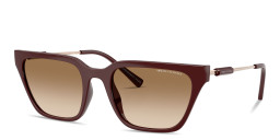 Shop Armani Exchange Logo Print Cat-Eye Sunglasses in Bordeaux online.