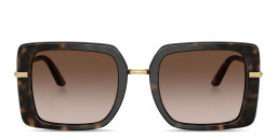 Dolce & Gabbana Engraved Logo Oversized Square Sunglasses in Havana – Product Photo 1