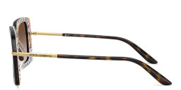 Dolce & Gabbana Engraved Logo Oversized Square Sunglasses in Havana – Product Photo 3