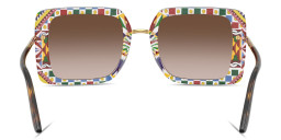 Shop Dolce & Gabbana Engraved Logo Oversized Square Sunglasses in Havana online.