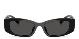 Shop Michael Kors Rhodes Irregular Sunglasses in Black online.