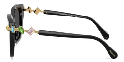 Shop Swarovski Crystal-Embellished Irregular Sunglasses in Black online.