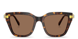 Shop Swarovski Crystal-Embellished Irregular Sunglasses in Havana online.