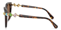 Shop Swarovski Crystal-Embellished Irregular Sunglasses in Havana online.