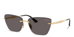 Vogue Eyewear Engraved Logo Rimless Cat-Eye Sunglasses in Gold – Product Photo 2