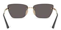 Vogue Eyewear Engraved Logo Rimless Cat-Eye Sunglasses in Gold – Product Photo 4