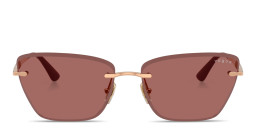 Vogue Eyewear Engraved Logo Rimless Cat-Eye Sunglasses in Rose Gold – Product Photo 1