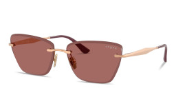 Vogue Eyewear Engraved Logo Rimless Cat-Eye Sunglasses in Rose Gold – Product Photo 2