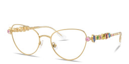 Shop Swarovski Crystal-Embellished Cat-Eye Eyeglasses in Gold online.