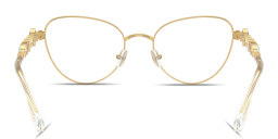 Shop Swarovski Crystal-Embellished Cat-Eye Eyeglasses in Gold online.