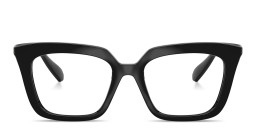 Shop Swarovski Crystal-Embellished Square Eyeglasses in Black online.