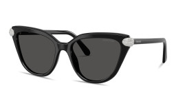 Shop Swarovski Crystal-Embellished Cat-Eye Sunglasses in Black online.