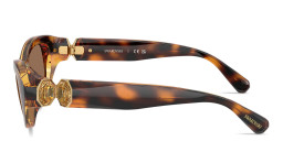 Shop Swarovski Crystal Pillow Sunglasses in Havana online.